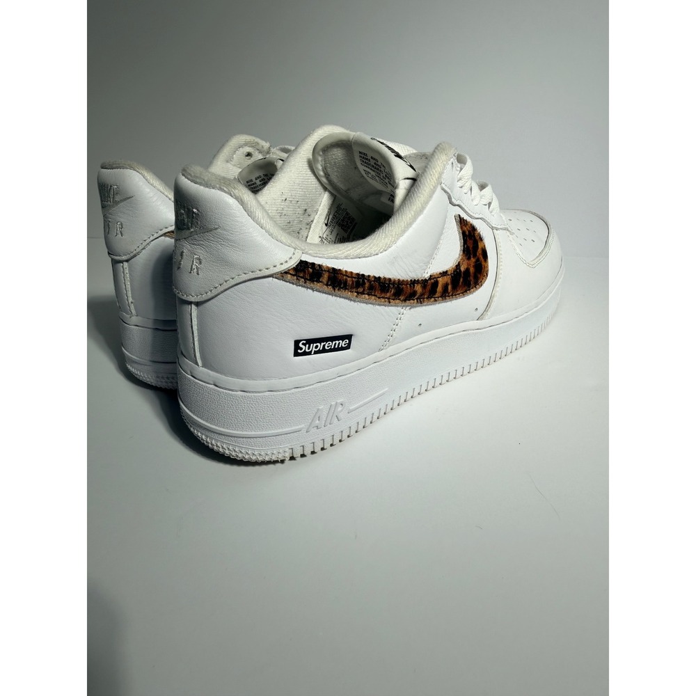 Nike Air Force 1 Low Supreme Goodenough Mens Size 9 White Leopard CU9225-100 - Picture 6 of 8